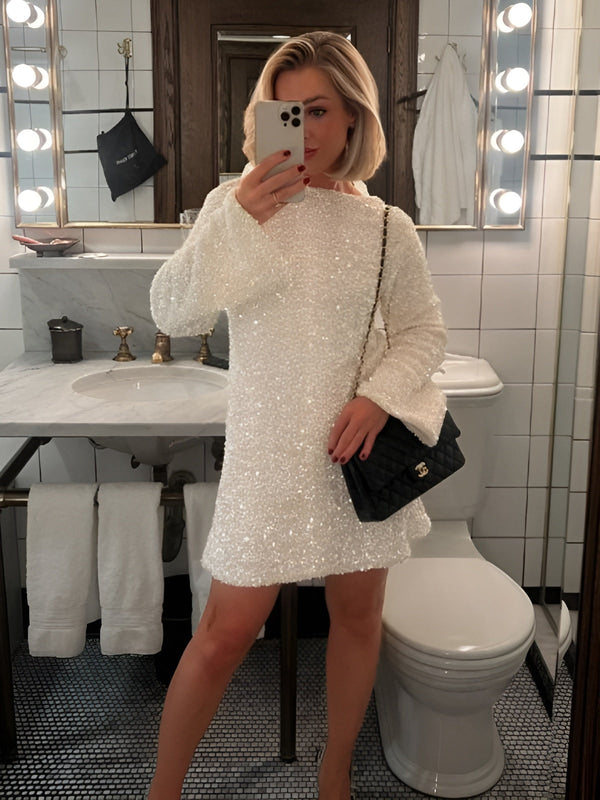 Carina - Paljettkjole med volanger