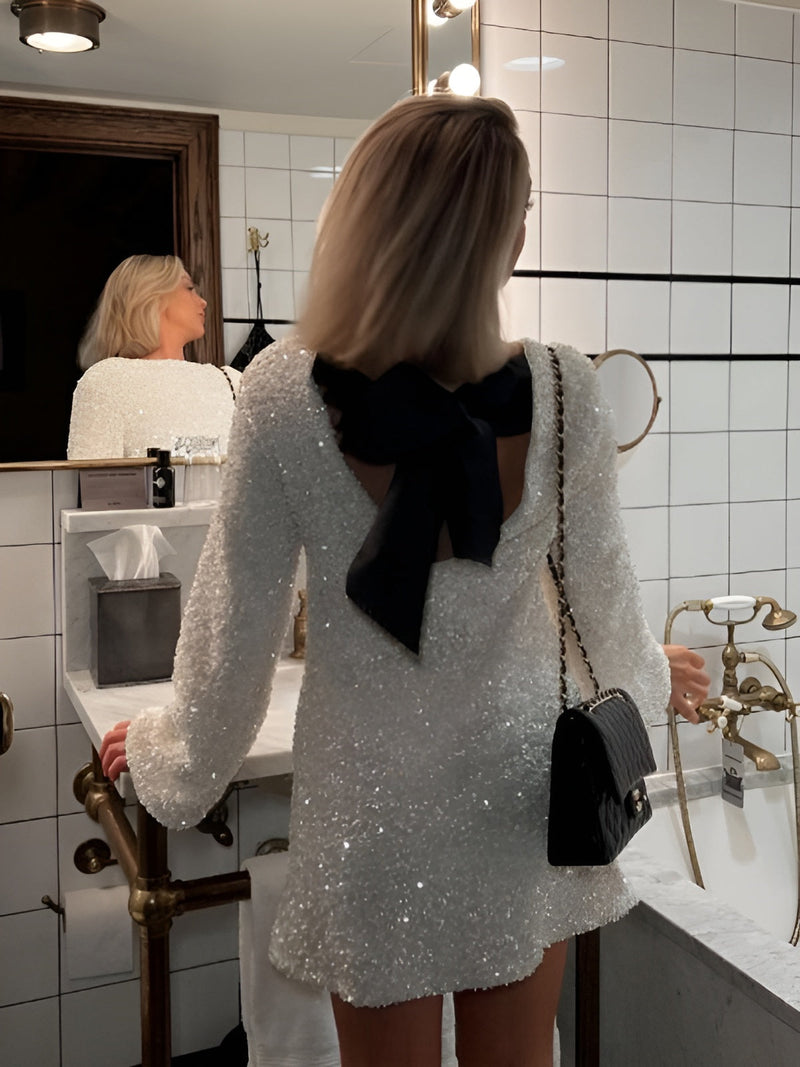 Carina - Paljettkjole med volanger