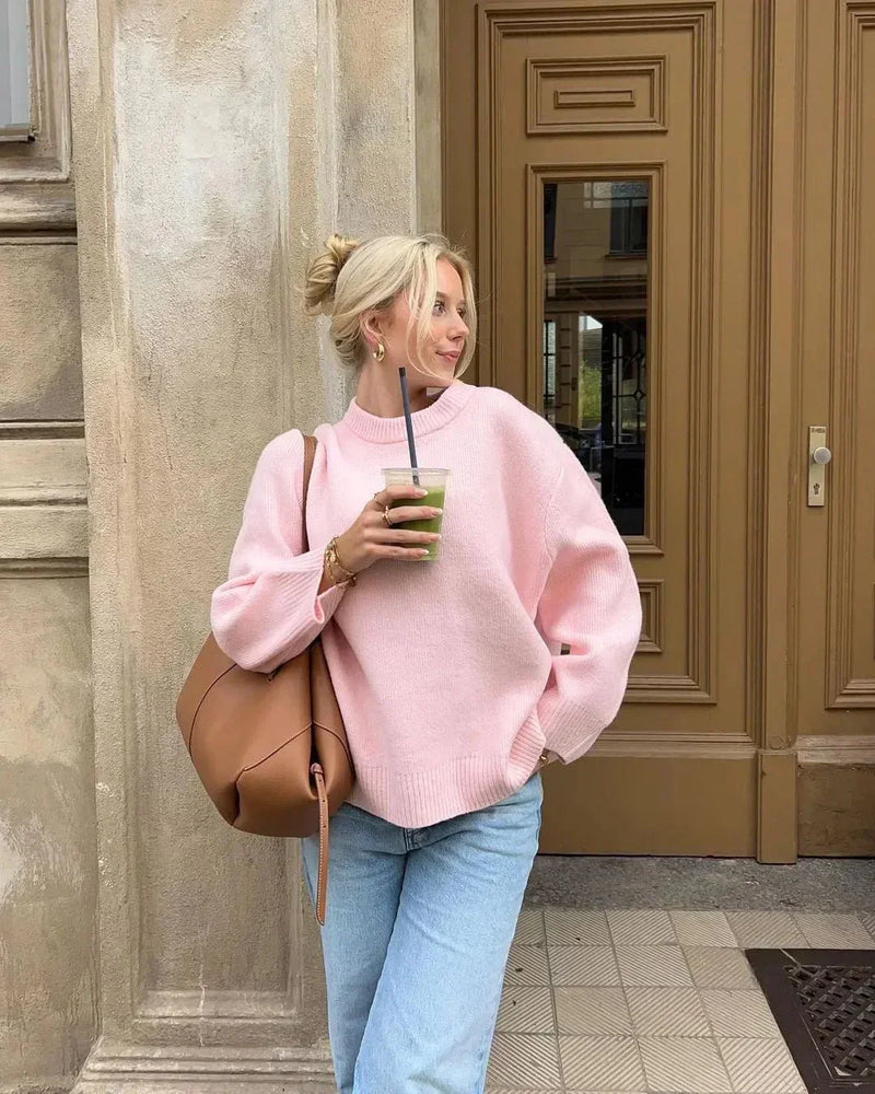 CLAIRE | PULLOVER MED LANGER ERMER I ROSA