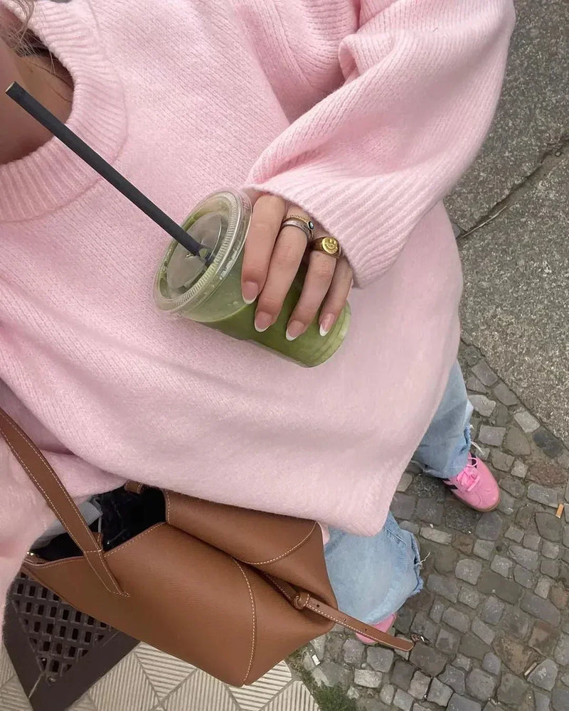 CLAIRE | PULLOVER MED LANGER ERMER I ROSA