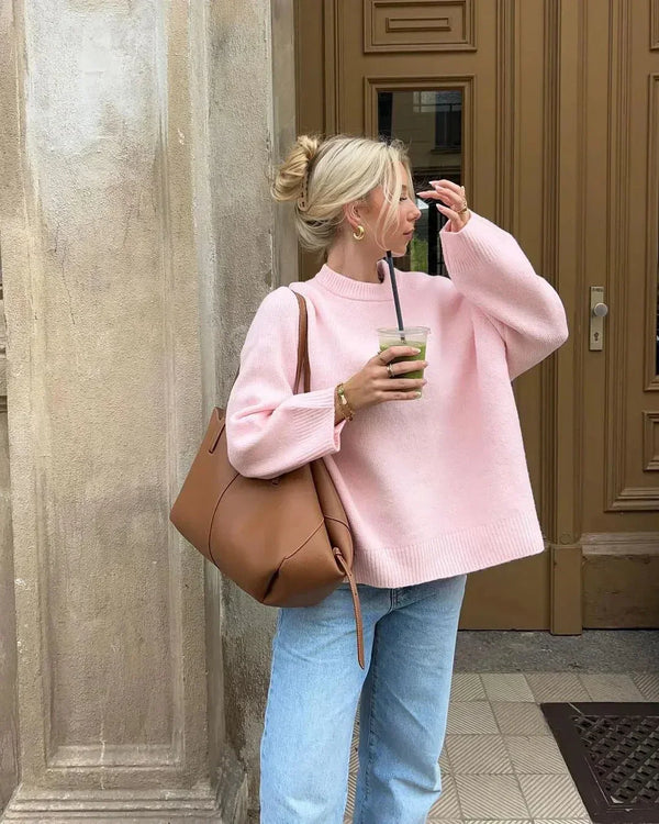 CLAIRE | PULLOVER MED LANGER ERMER I ROSA